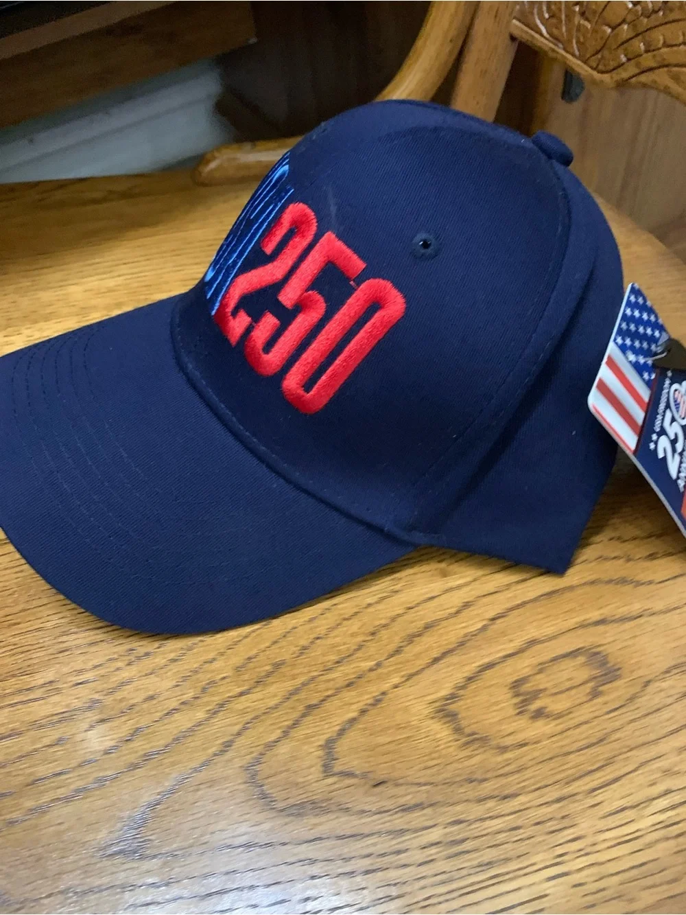 USA 250 Embroidered Navy Baseball Cap